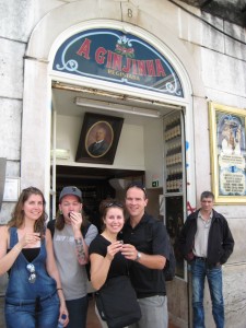 Enjoying a Ginjinha in Lisbon Portugal