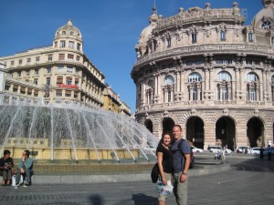 Fountains in Genova, Italy