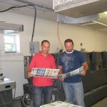 Inspecting Book Covers in the Pressroom at Printing Edge With My Brother Mike
