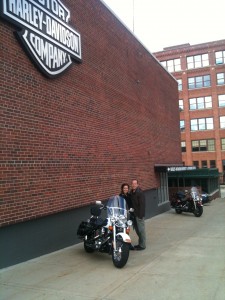 Looking at Motorcycles at the Harley Headquarters in Milwaukee, Wisconsin