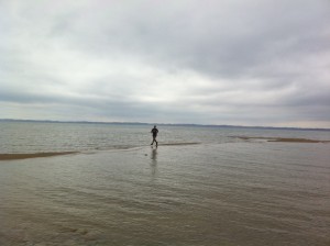 Running along Lake Michigan near Elk Rapids, Michigan